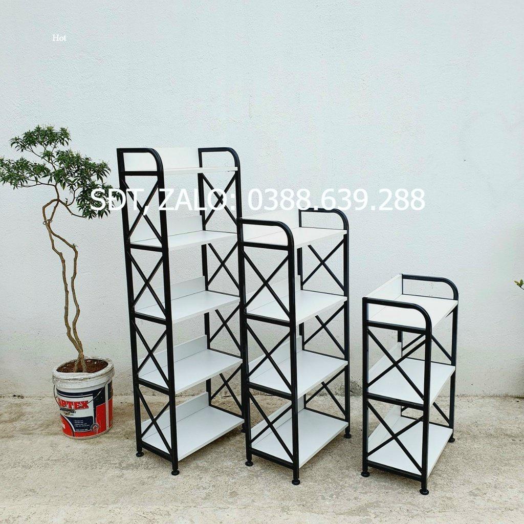 Kệ đa năng rộng 60cm, khung sắt mặt gỗ để được nhiều đồ