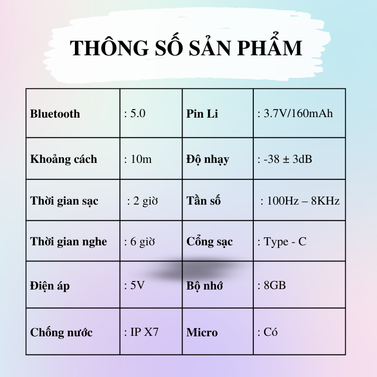 Tai Nghe Bluetooth 5.0 Dẫn Xương B3 ( Bộ nhớ trong 8GB -khoảng cách kết nối 10 mét (môi trường không vật cản))