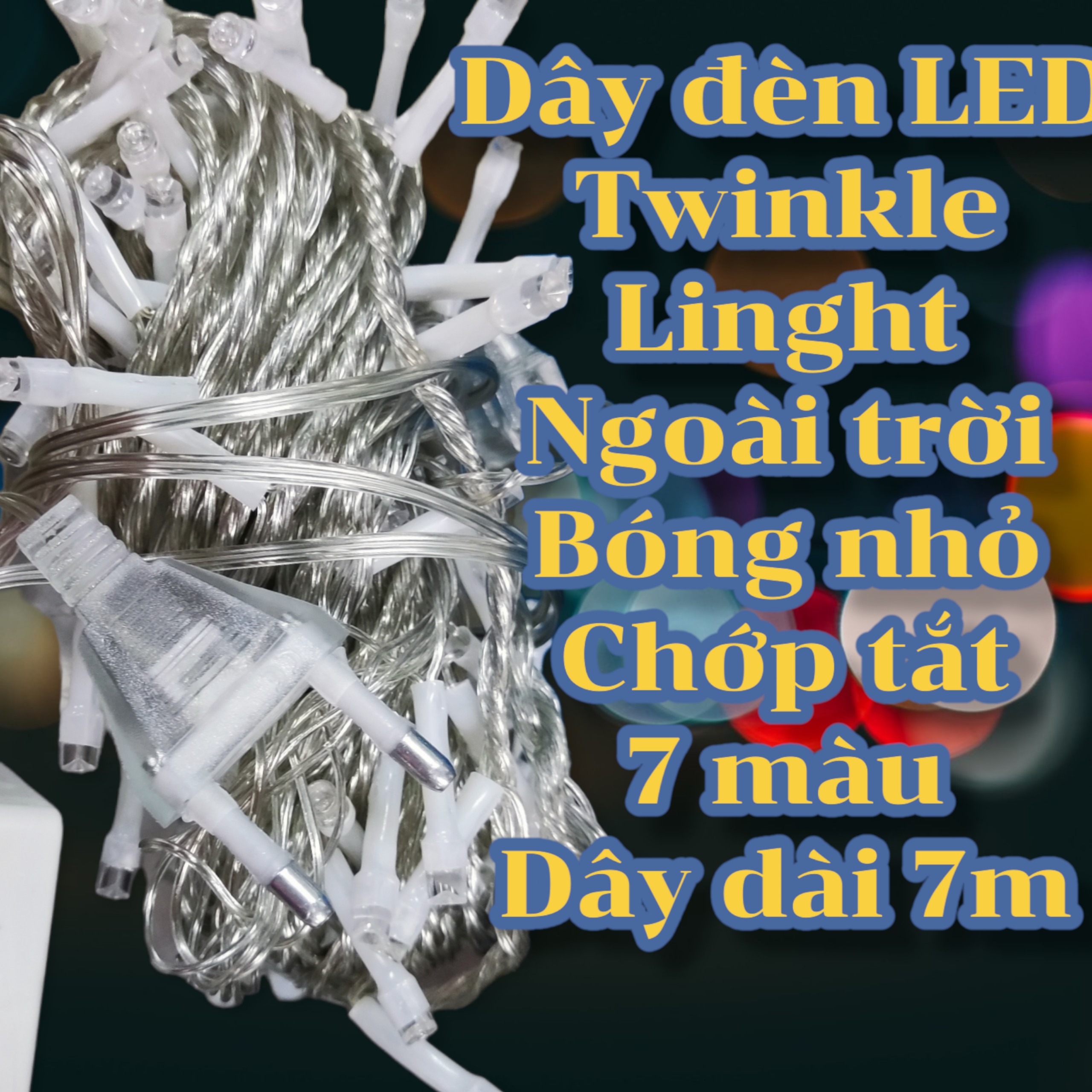 Dây đèn LED ngoài trời Twinkle Light - Dây dài 7M - Bóng nhỏ