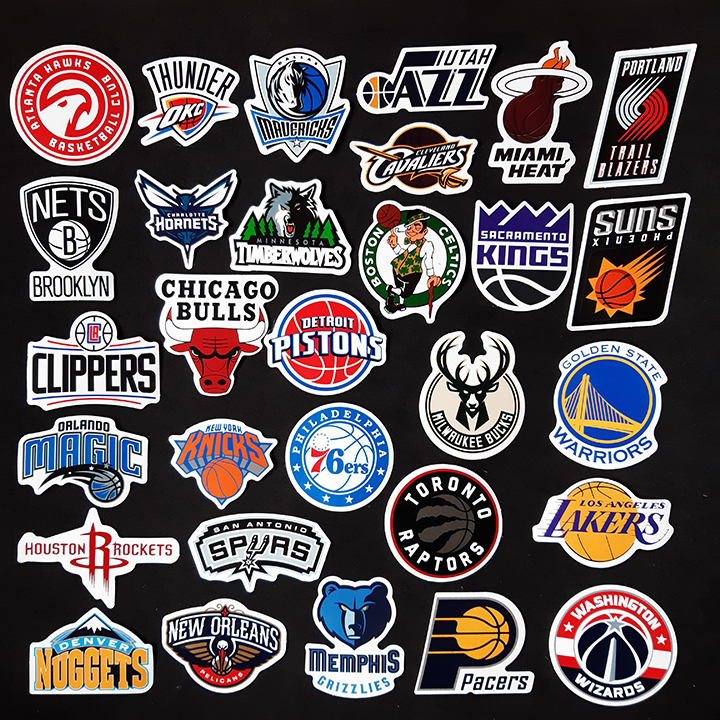 Bộ Sticker dán cao cấp chủ đề NBA - Dùng dán Xe, dán mũ bảo hiểm, dán Laptop...