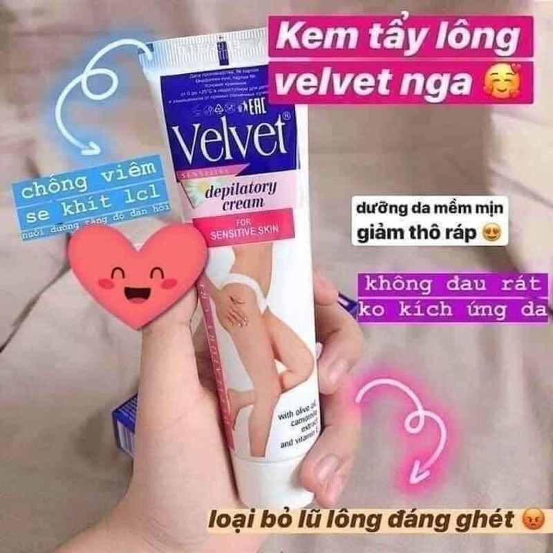 KEM BÔI DA TẨY LÔNG VELVET SENSITIVE NGA - HÀNG NHẬP KHẨU