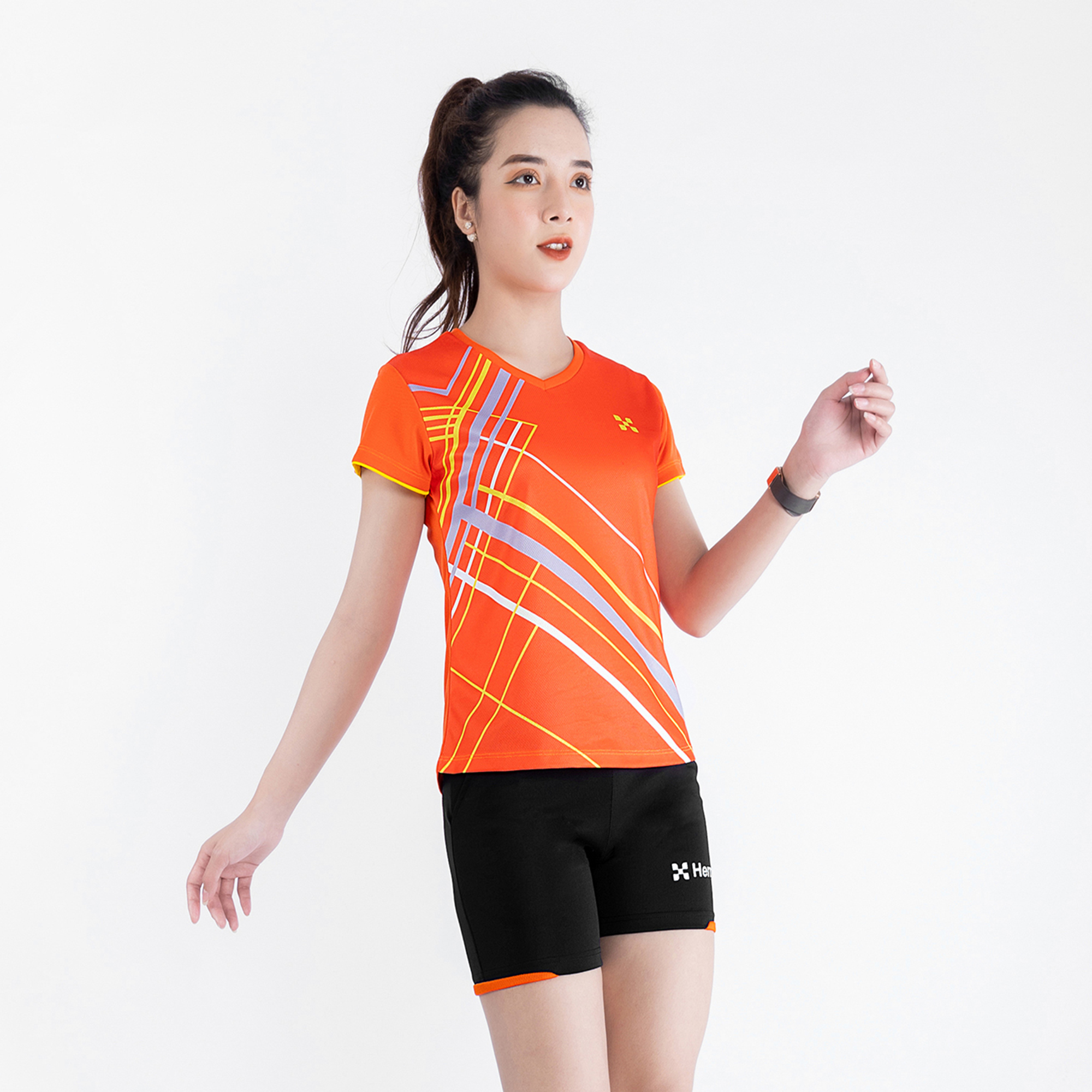 Áo Thể Thao Nữ HERMOD Tennis, Cầu Lông, Bóng Chuyền, Vải Co Dãn, Thoáng Mát, Thấm Hút B03