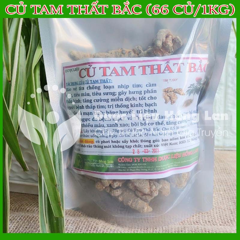 500g Củ Tam Thất Bắc loại 66 củ/1kg loại 1
