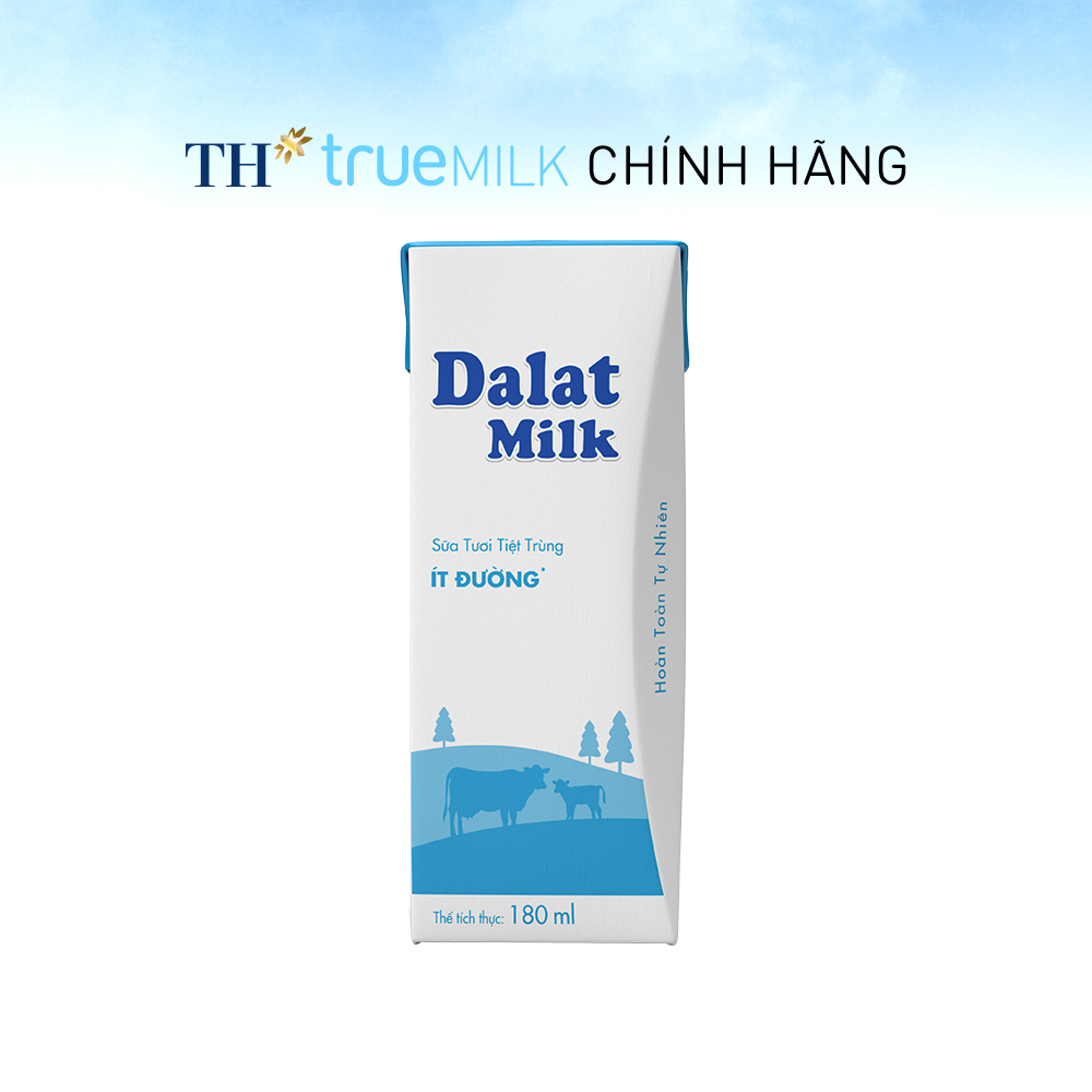 [HẠN SỬ DỤNG: THÁNG 10] [GIẢM 20%] Thùng 48 hộp sữa tươi tiệt trùng ít đường Dalatmilk 180ml (180ml x 48)