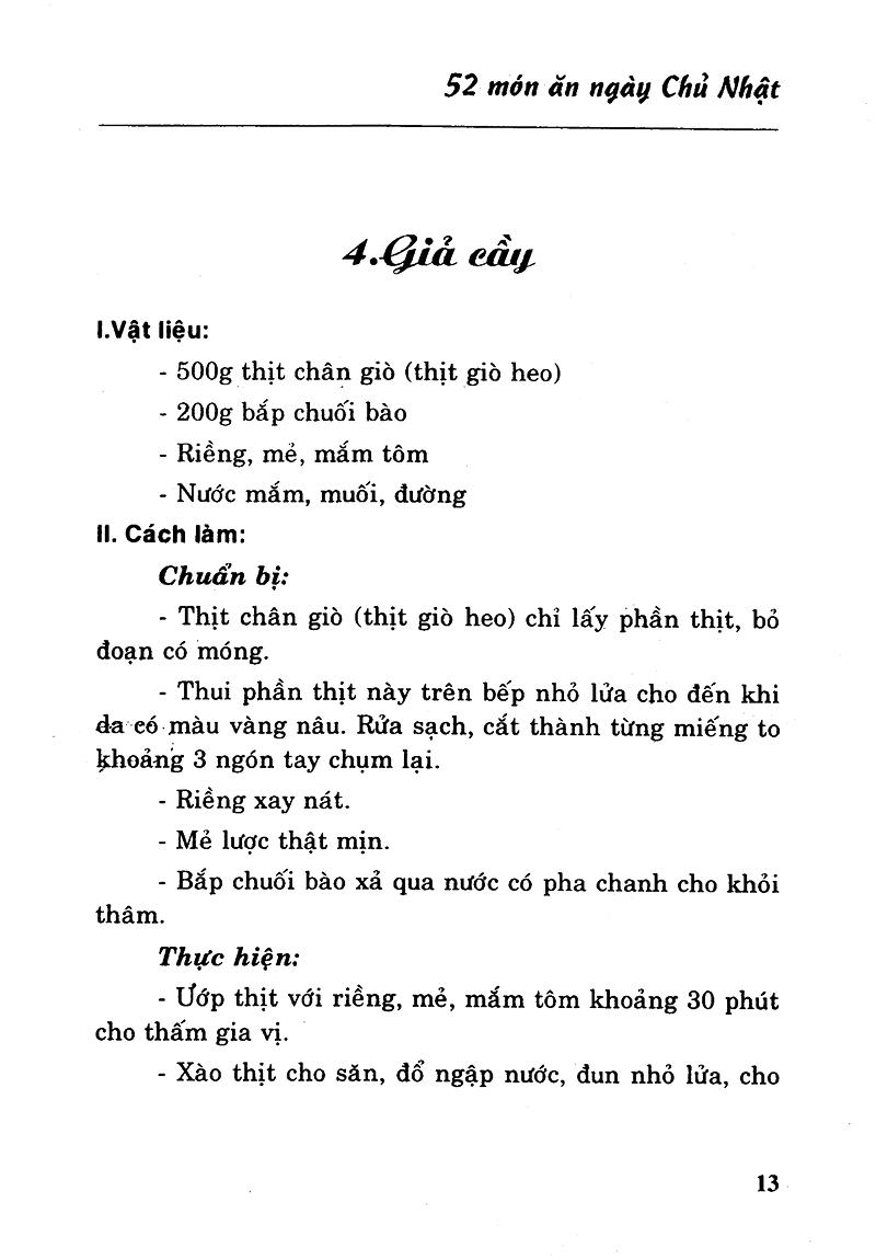 Sách 52 Món Ăn Ngày Chủ Nhật