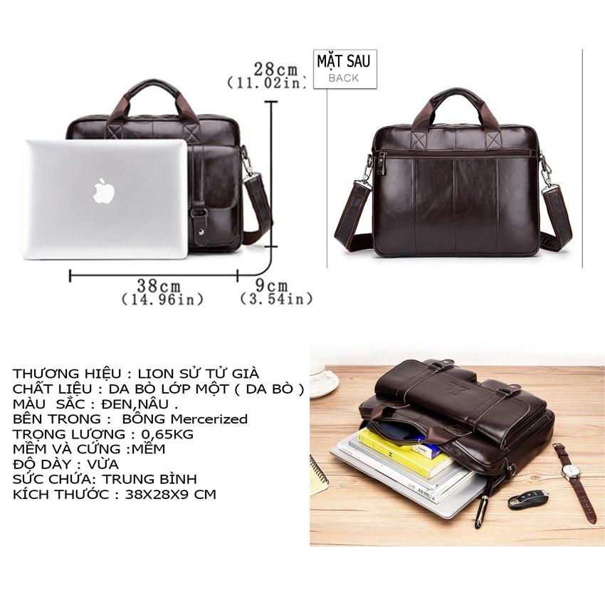 Túi da laptop 15,6 inch Da Bò thật cao cấp chống xước nước dùng đi làm công tác Túi xách công sở nữ Bảo hành 12 tháng