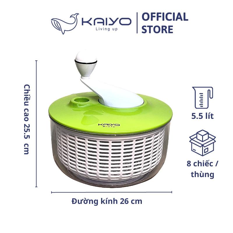 Rổ quay rau Kaiyo 5,5 lít màu xanh