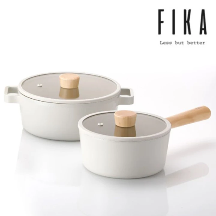 Bộ 4 món Neoflam Fika Hàn Quốc: chảo chiên cạn 24& 28cm, nồi sâu 18, nông 22cm. Hàng có sẵn giao ngay.