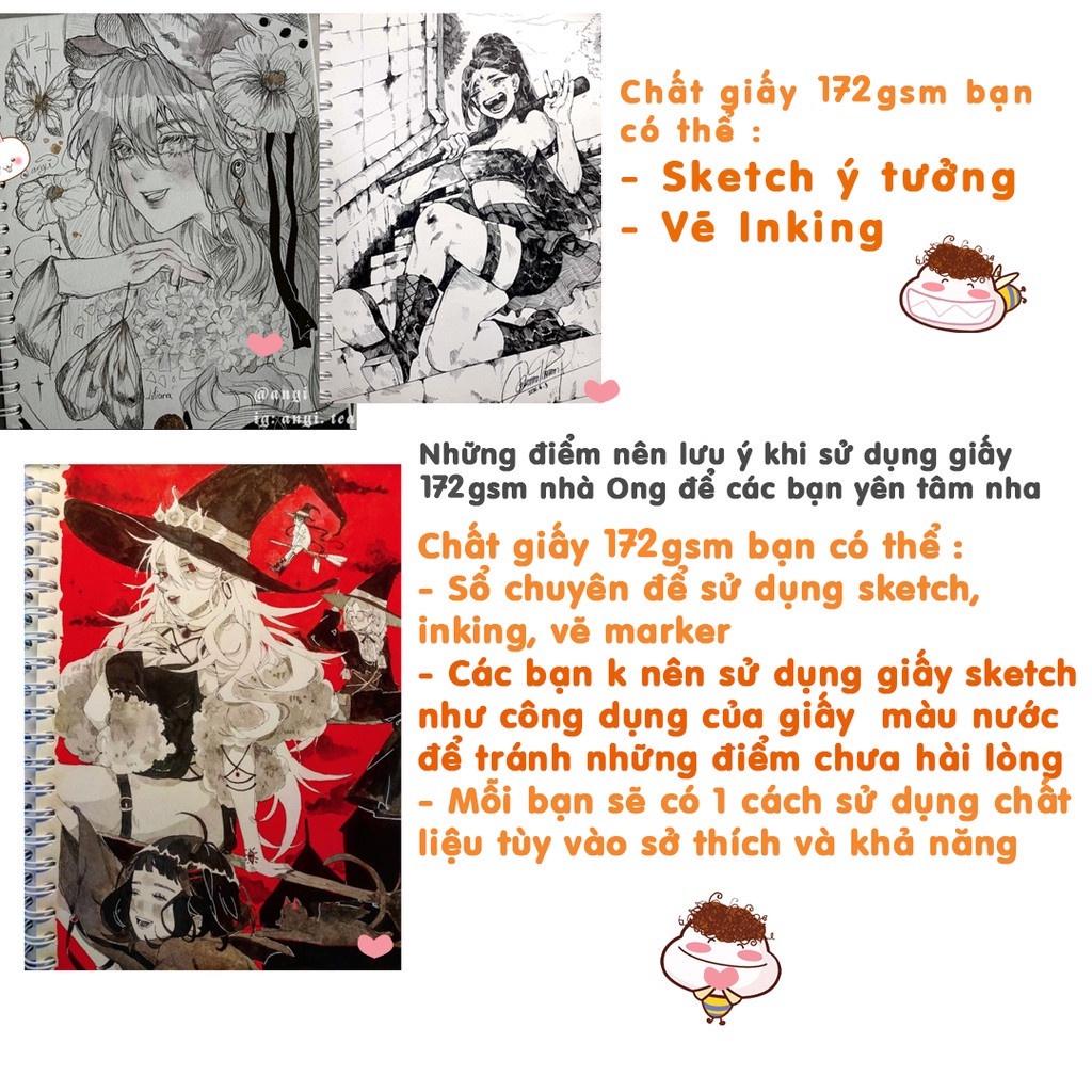 Sổ Phác Thảo Phiên Bản Giới Hạn - 172 GSM - Có Kiến Thức Hội Họa - Ong Mặt Bự
