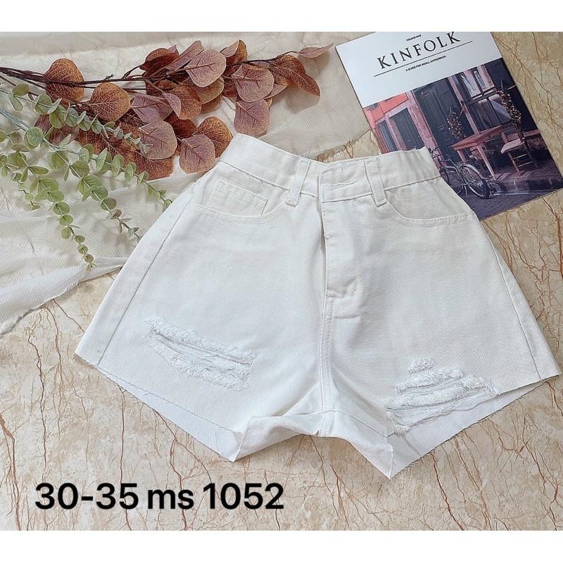 Quần short jean nữ rách màu trắng size đại đến 80kg hàng VNXK Ms1052 thời trang bigsize