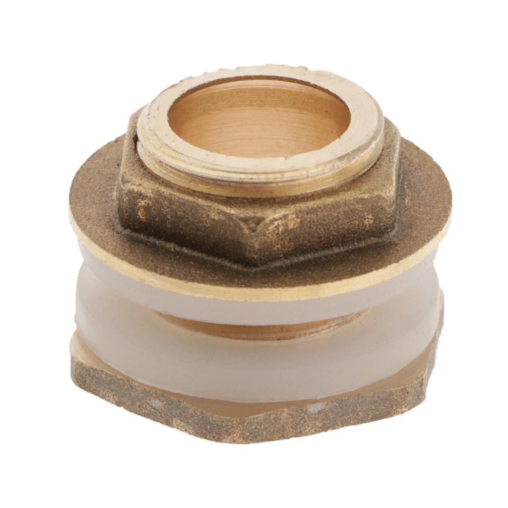 2-8pack Brass Water Tank Connector Bulkhead Fitting with Rubber Ring DN15 24mm