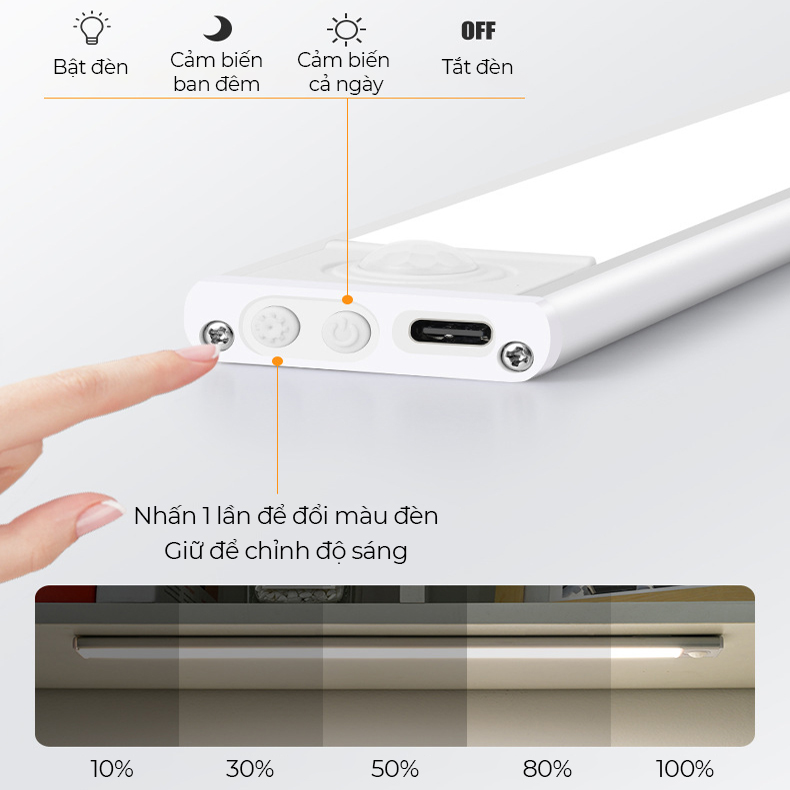 Đèn led thanh cảm biến tích điện , siêu sáng, siêu tiện lợi -K1487