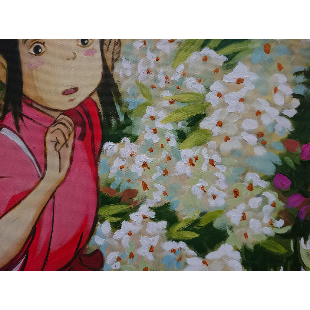 Tranh Sơn Dầu Vẽ Tay 40x50cm - Lạc Giữa Rừng Hoa