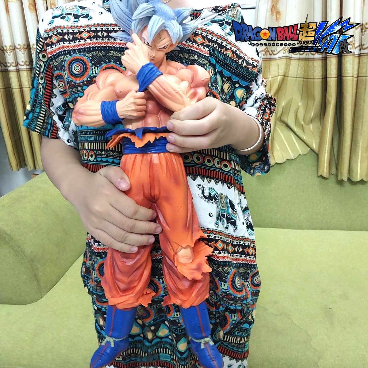 Mô hình Son goku lớn 45Cm 2 hình thái Vô cực và tóc đen nhựa đặt tự nhiên nguyên khối Anime Dragonball 2046 9