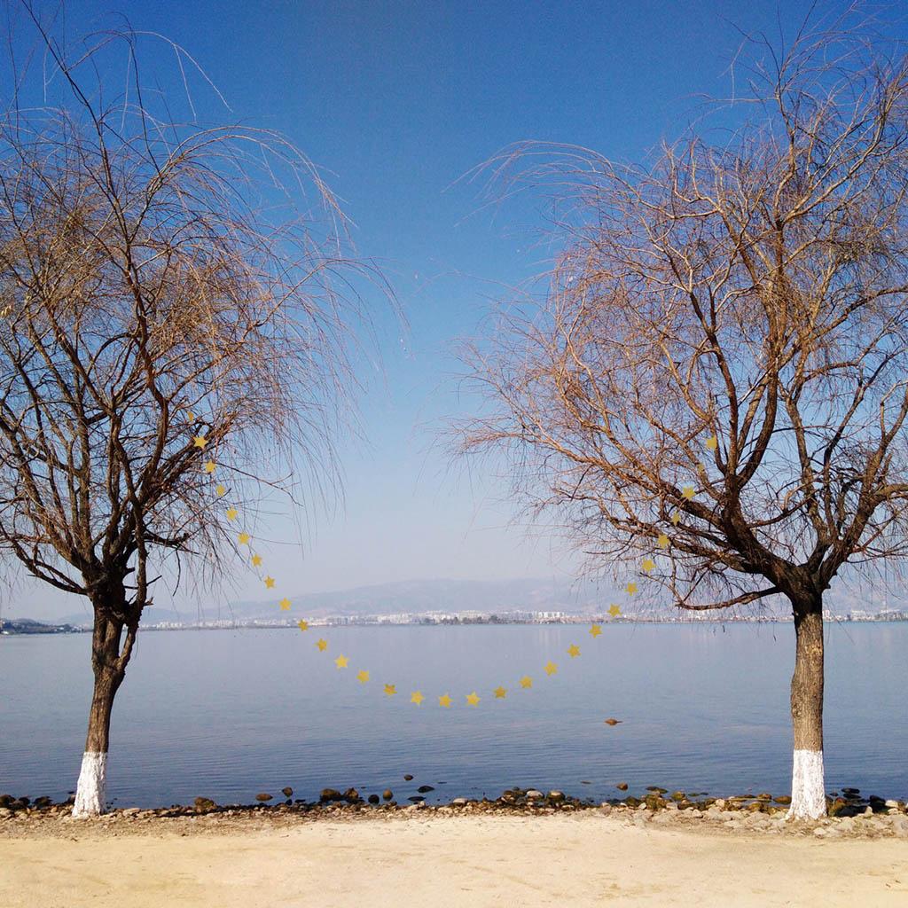 Golden Glitter Star Bunting Banner Garland Party Outdoor Decor