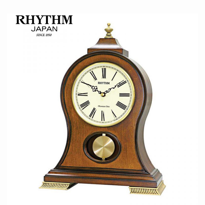 Đồng hồ để bàn Nhật Bản Rhythm CRJ721NR06 - Kt 28.6 x 40.3 x 13.1cm, 2.26kg Vỏ gỗ, dùng PIN.