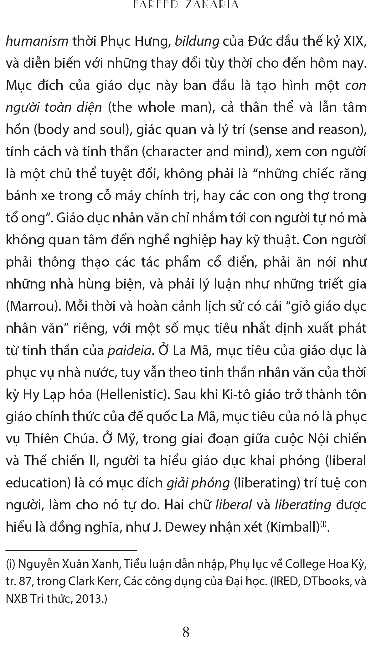 Biện hộ cho một nền giáo dục khai phóng