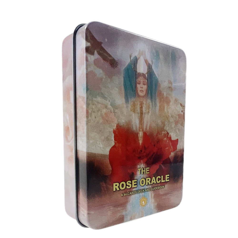 Bộ Bài The Rose Oracle Hộp Thiếc 44 Lá 98x68 Mm Tặng Đá Thanh Tẩy