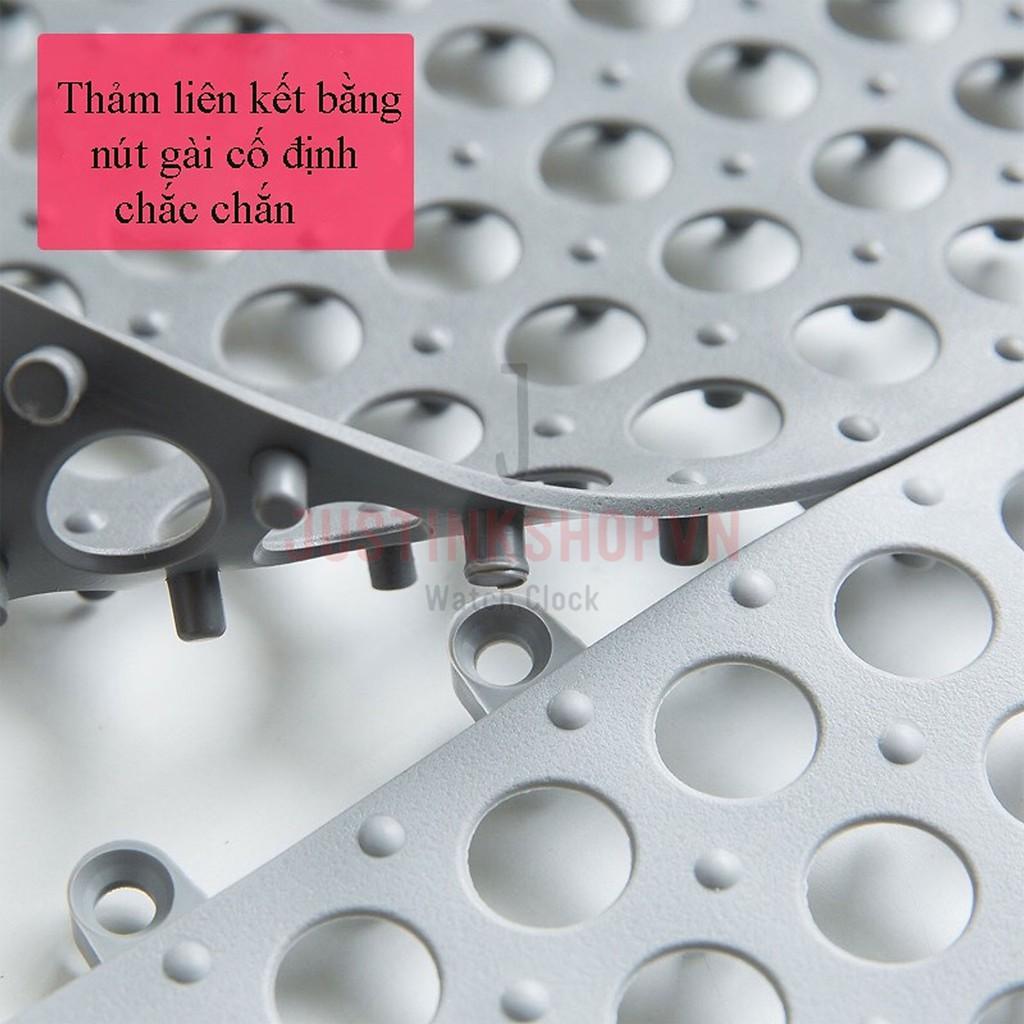 Thảm nhựa lỗ kháng khuẩn phòng tắm nối 30x30cm chống trơn trượt dễ thoát nước - JLVQ-4865-TPTN