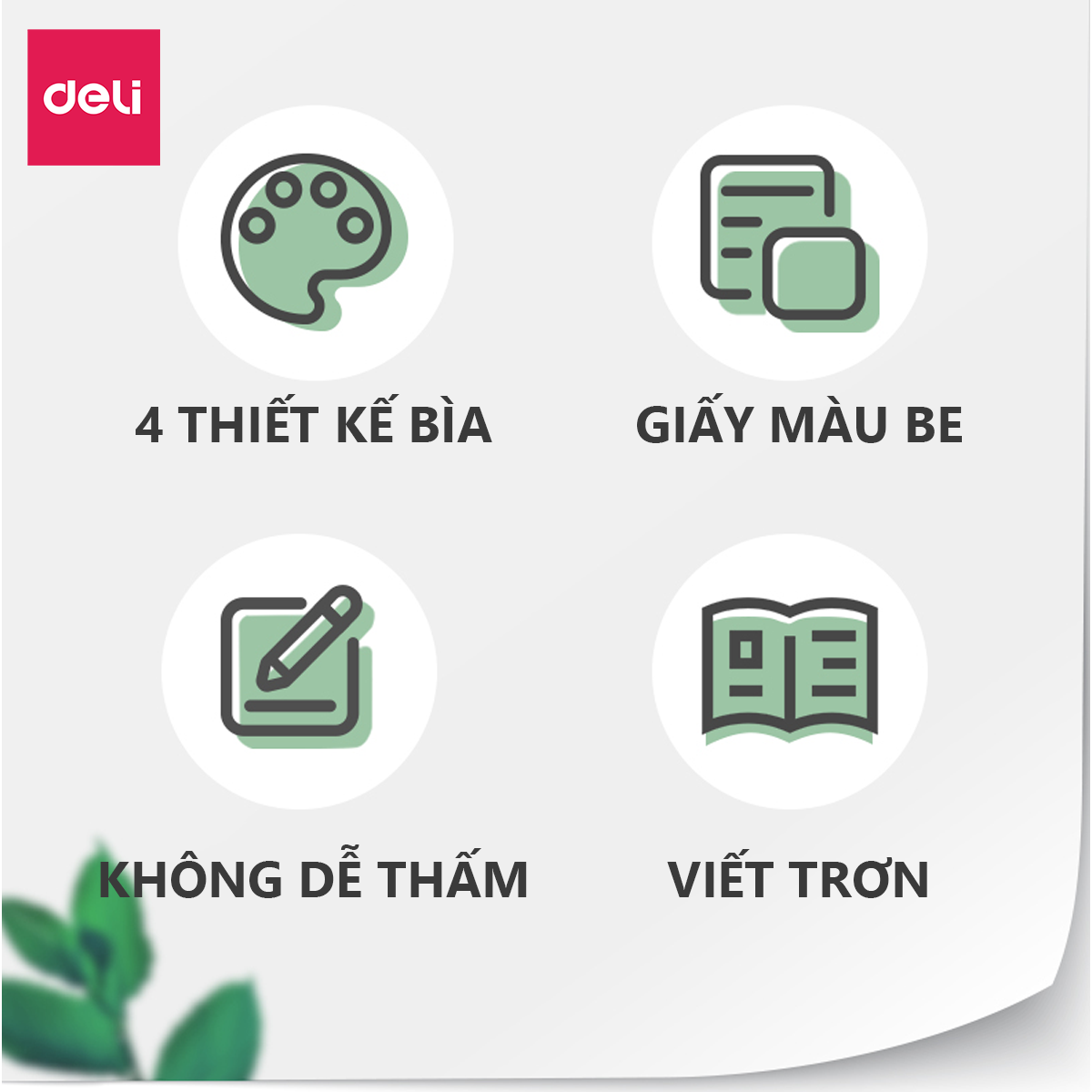 Sổ tay ghi chép khâu gáy A5 80 trang 70gsm Deli - Nhiều màu - Phù hợp làm sổ kế hoach planner, viết nhật kí, sử dụng như tập vở học sinh - FA540