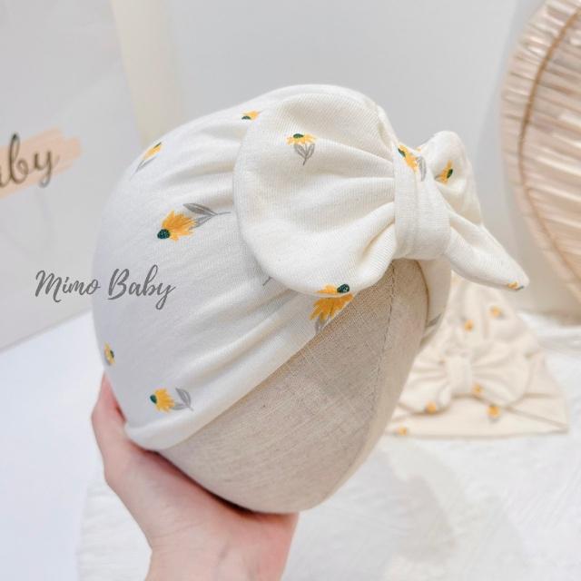 Mũ turban họa tiết hoa vàng dễ thương cho bé MTB90 Mimo Baby