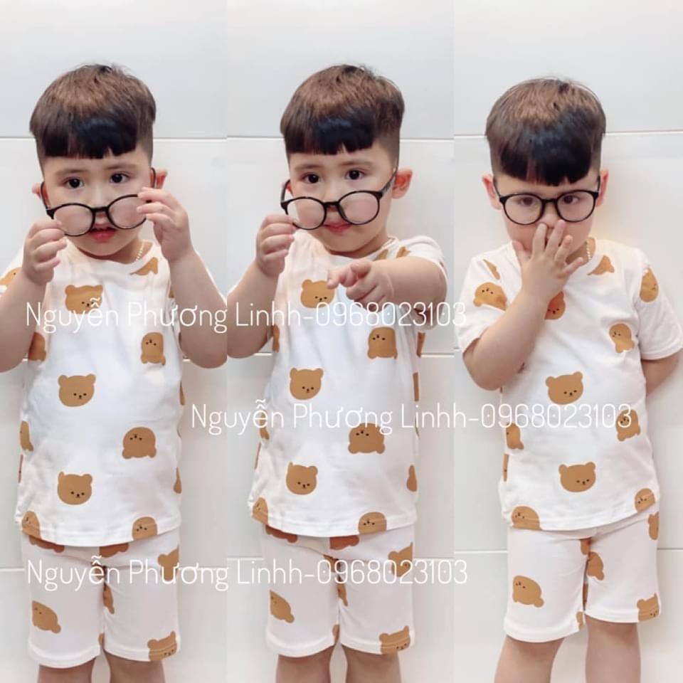 SET 2 BỘ ĐÙI BÉ GẤU NÂU TRẮNG