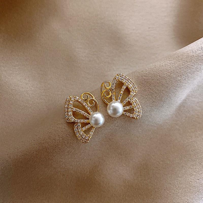 Khuyên tai, Bông tai thời trang nữ đính hạt trai nhân tạo HT614 - Culi accessories