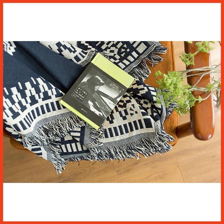 Thảm Trải Ghế Gỗ Vintage Vải Cotton Cao Cấp Sử Dụng Hai Mặt Nhập Khẩu 130x180cm
