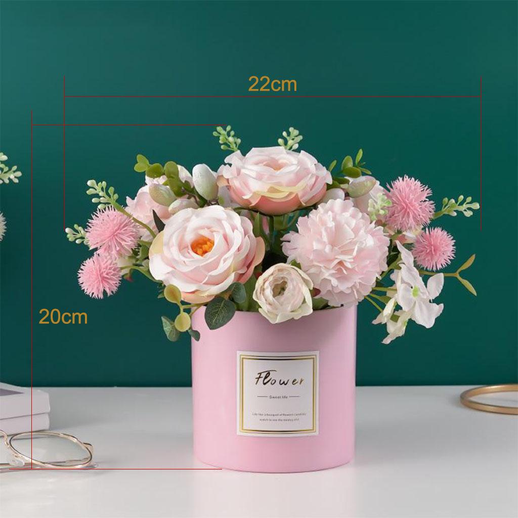 Artificial Flower Plants False Faux Fake Flowers in Vase Decorative with Pot Garden Home Office Table Party Decor