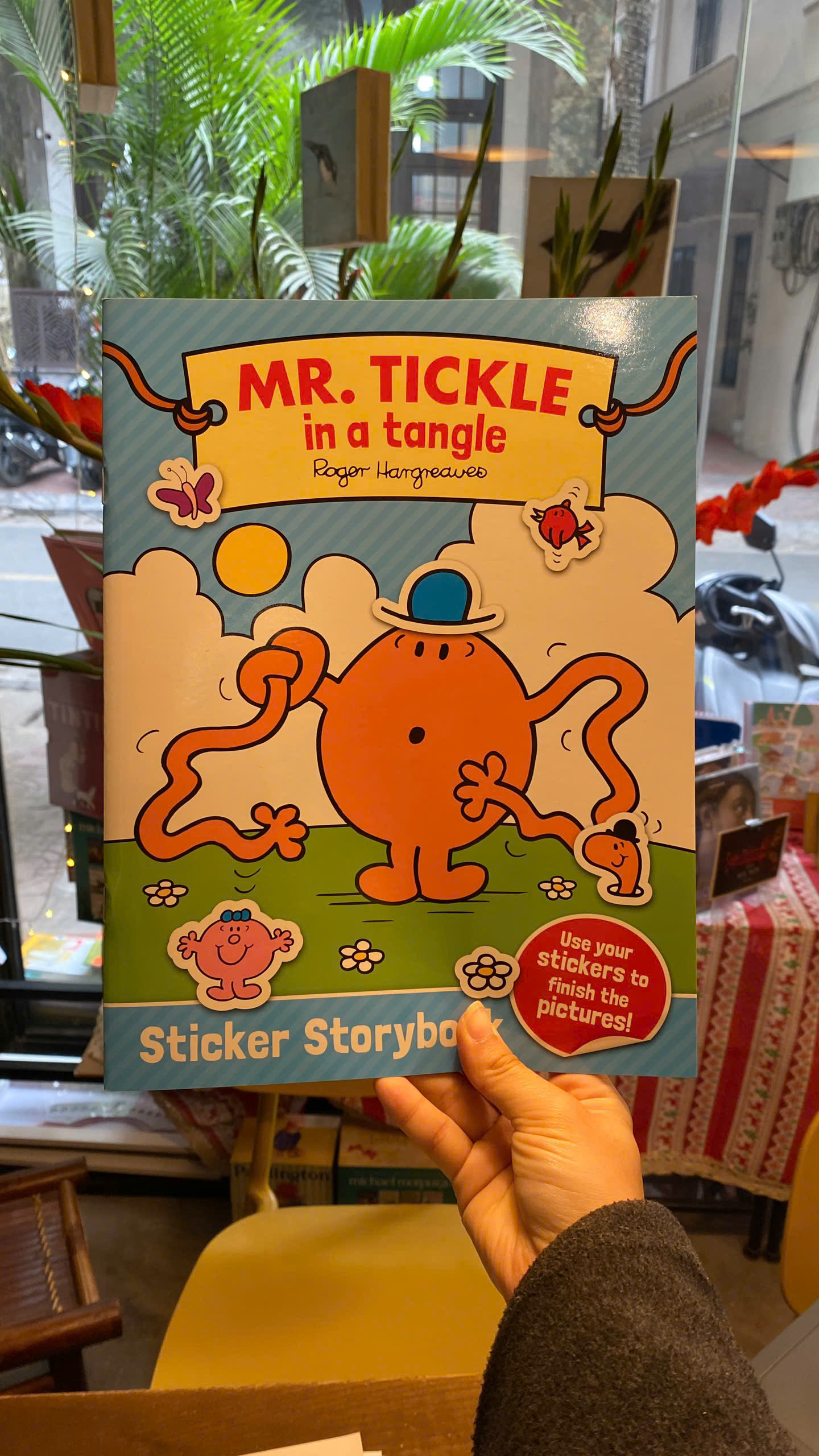 Sách - Mr. Tickle in a Tangle: Sticker Storybook by Roger Hargreaves | Children's Activity Book