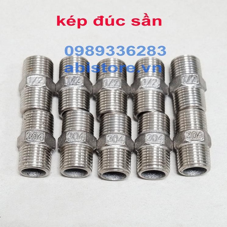 Kép inox ren ngoài inox 304, nối inox ren ngoài đúc sần đẹp