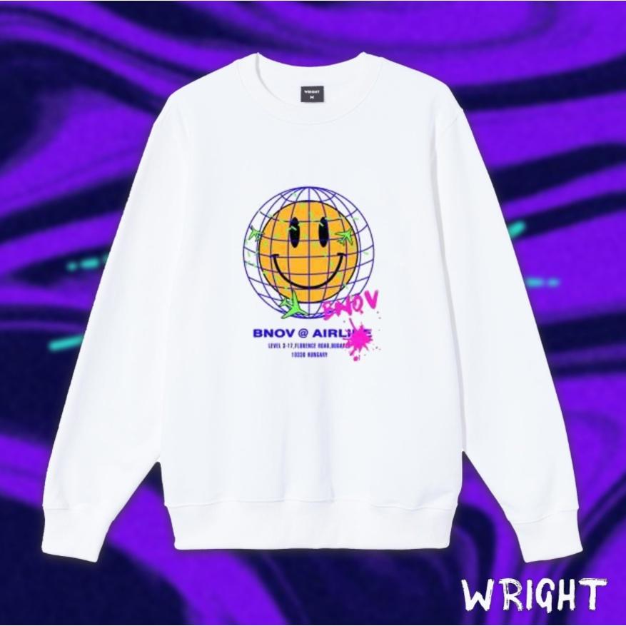 Áo sweater Wright smiley bnov streetwear bigsize S-3XL unisex