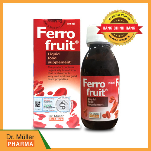 Siro Sắt FERRO FRUIT Dr.Muler (110ml) vị trái cây, chiết xuất tự nhiên, tạo hồng cầu ngừa thiếu máu cho trẻ em và người lớn.