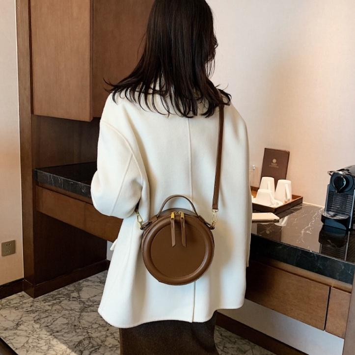Túi xách, túi đeo chéo nữ dáng hộp tròn, da PU, style Hàn Quốc thanh lịch, nữ tính