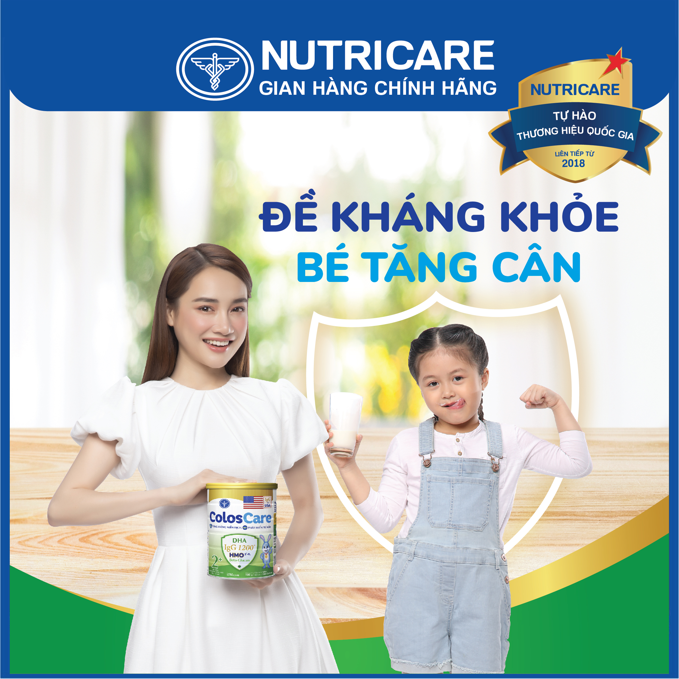 Sữa bột Nutricare ColosCare 2+ tăng cường hệ miễn dịch (400g)