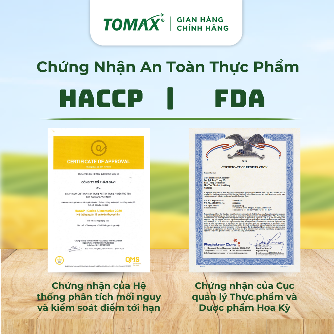 Gạo hữu cơ ST25 Deli Rice thượng hạng, dẻo thơm, ngon nhất thế giới - túi 5kg - TOMAX