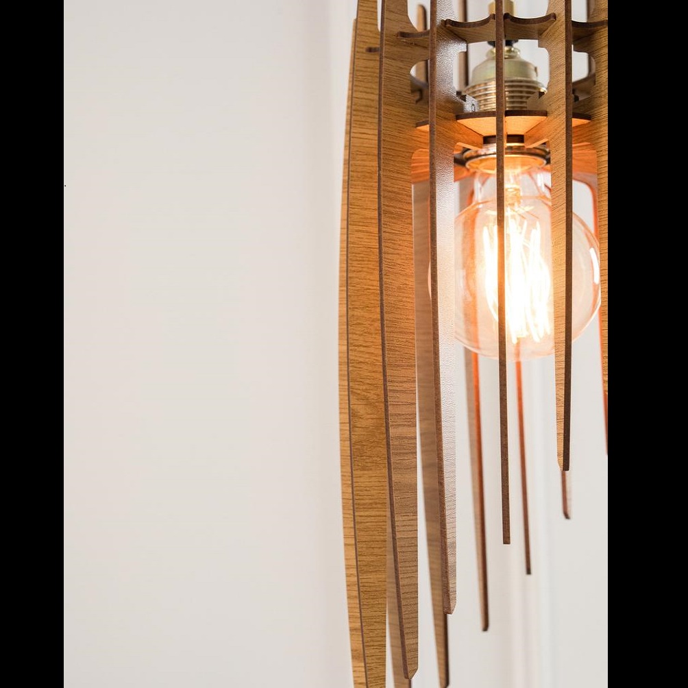 Đèn gỗ thả trần CAO CẤP hiện đại sang trọng 18x63cm chất liệu gỗ trang trí cho phòng khách nhà căn hộ decor nhà quán cafe