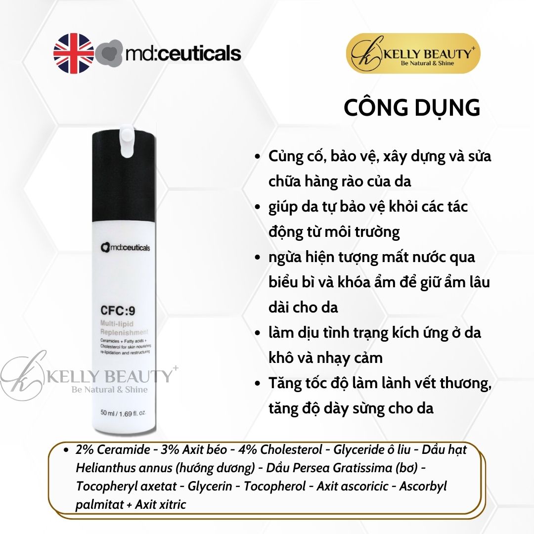 Kem Dưỡng Phục Hồi Trẻ Hóa Da CFC:9 Multi-Lipid Replenishment - MD:Ceuticals | Kelly Beauty