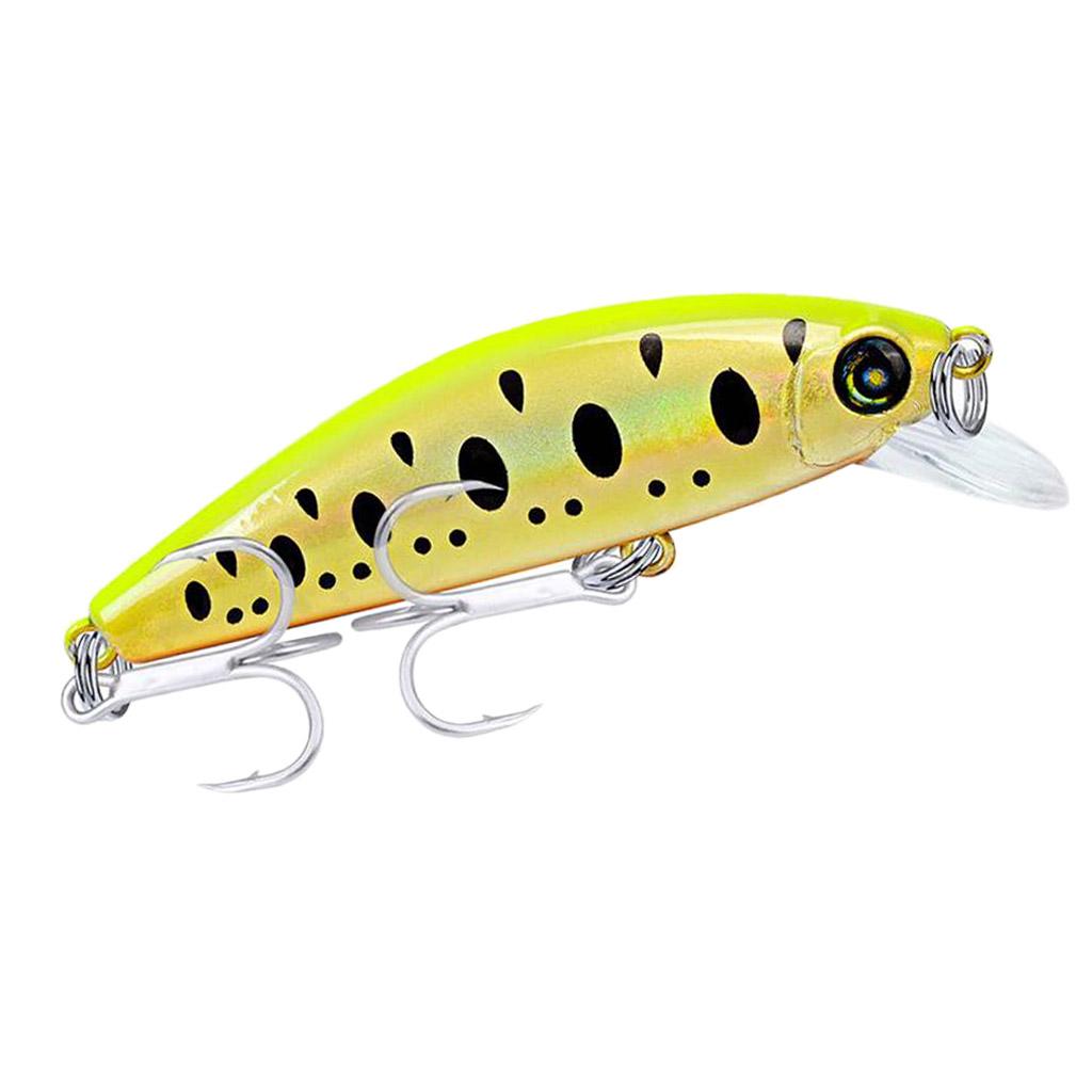 Minnow Fishing Lure 3D Eyes Crankbait Hard Bait with Treble Hook Type 1