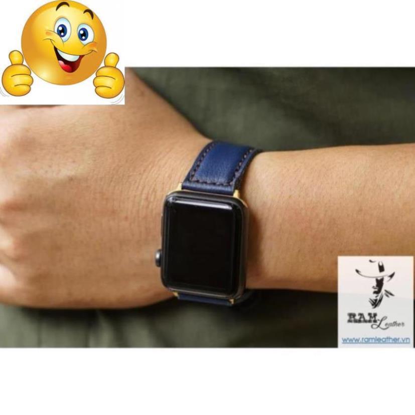 DÂY ĐỒNG HỒ DA BÒ THẬT XANH NAVY CHO APPLE WATCH – RAM CLASSIC 1958 CHÍNH HÃNG