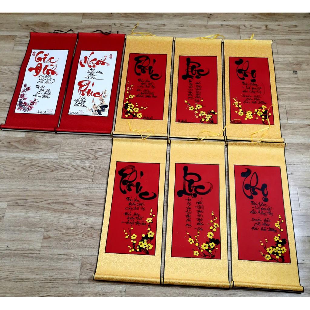 Liễn tranh thư pháp đẹp bo lụa cao cấp sang trọng