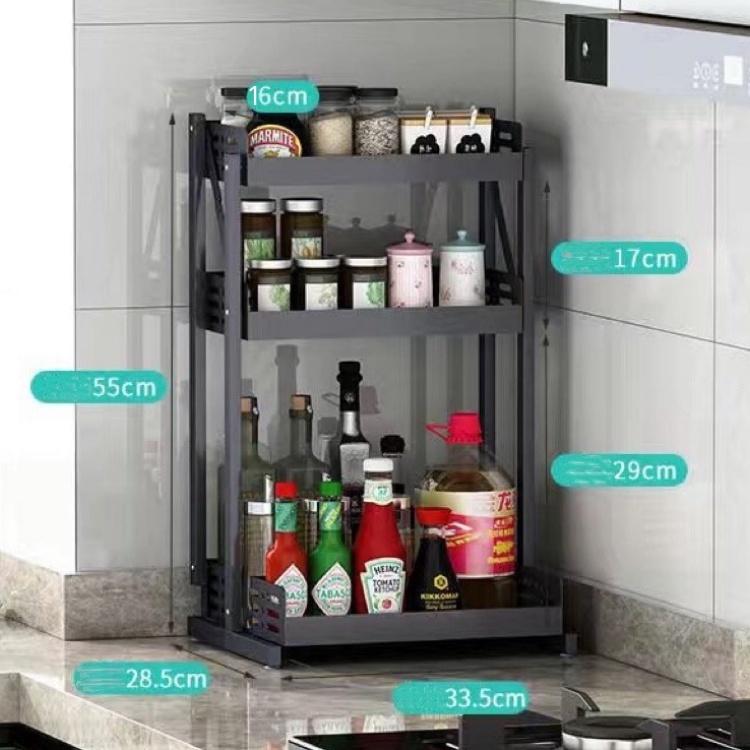 Kệ đựng gia vị 3 tầng gấp gọn để đồ nhà bếp đa năng thông minh_Nutosan