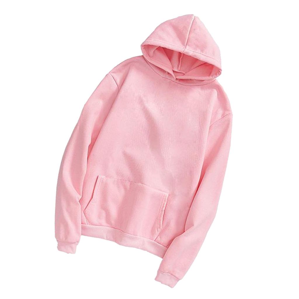 Womens Mens Hooded Fleece Sweatshirt Casual Basic Pullover Sweatshirt M-3XL