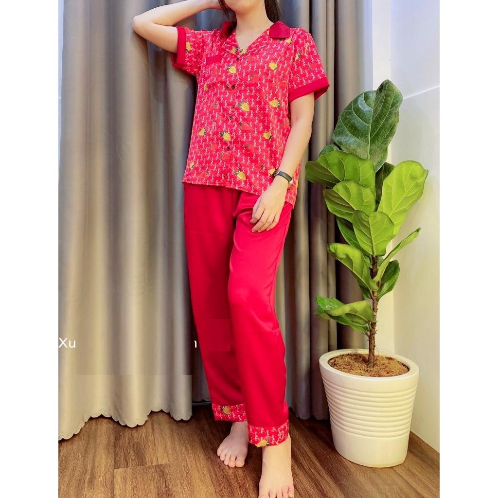 Đồ Lụa Pijama Lụa Satin Hàng Thiết Kế Phần 2 - 11- Dâu Đen