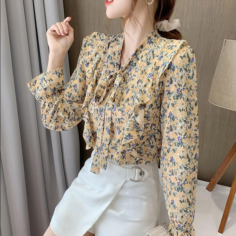 Áo sơ mi nữ hoa nơ cổ