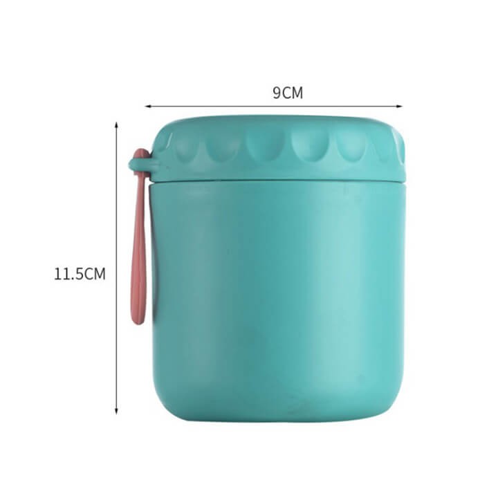 Bình ủ cháo, cốc đựng canh Tedemei chất liệu Inox 304, có kèm theo thìa, dung tích 530ml giữ nhiệt.