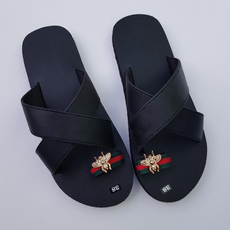 sandal đồng nai dép quai chéo đen có thêm sỏ ngón nữ size từ 34 đến 42 nữ