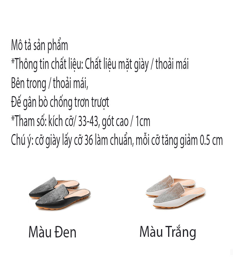 Dép sục nữ, đế bằng thời trang cao cấp DEP.A1-12