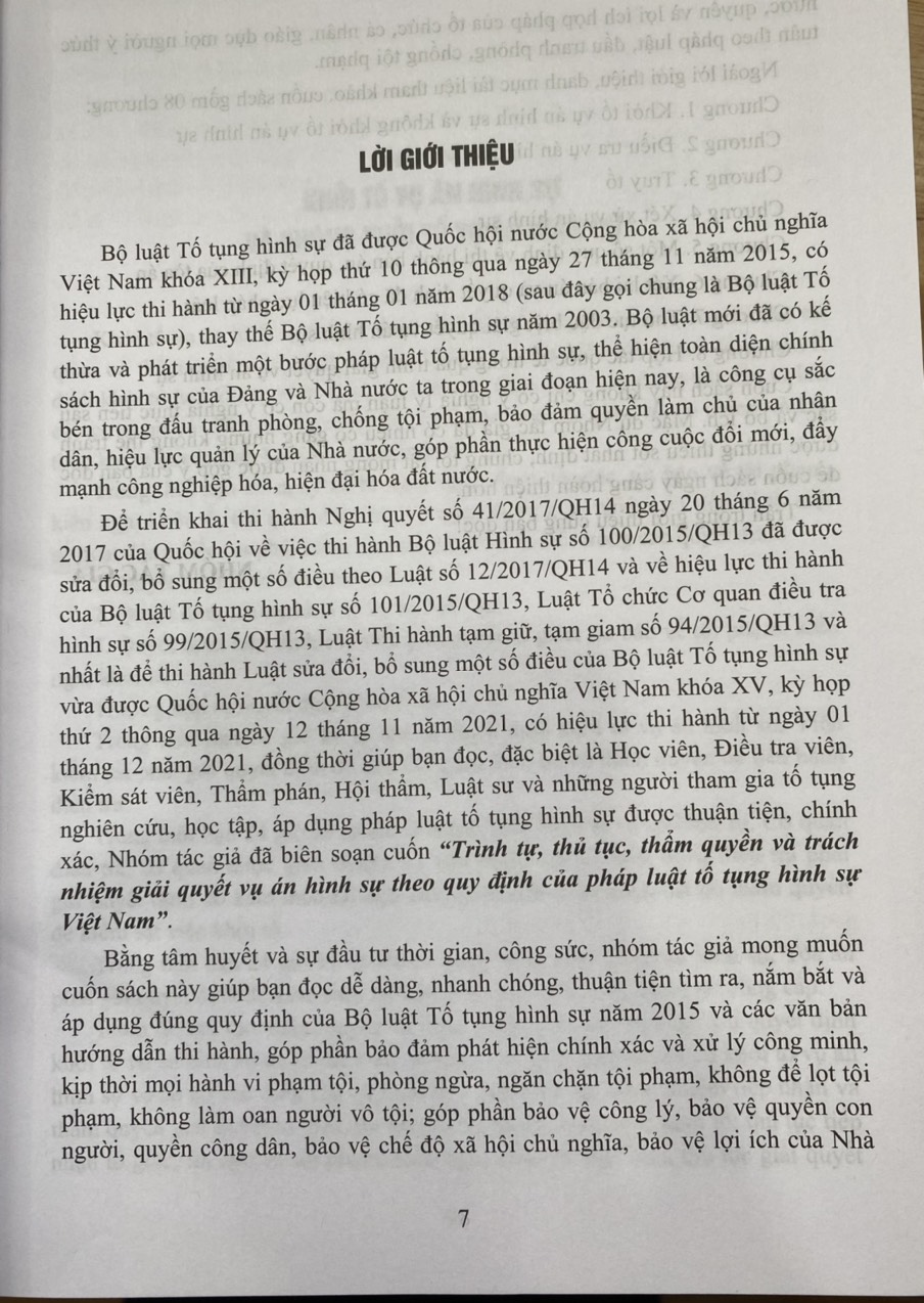 Trình tự, thủ tục thẩm quyền và trách nhiệm giải quyết vụ án hình sự theo quy định pháp luật tố tụng hình sự Việt Nam