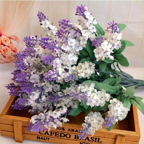 Hoa giả, nhánh hoa lavender oải hương 4 màu siêu đẹp trang trí nhà cửa, quán cafe